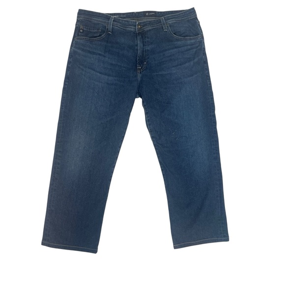 AG Adriano Goldschmied The Graduate Tailored Leg Cropped Denim Dark Wash Jean - Picture 1 of 11